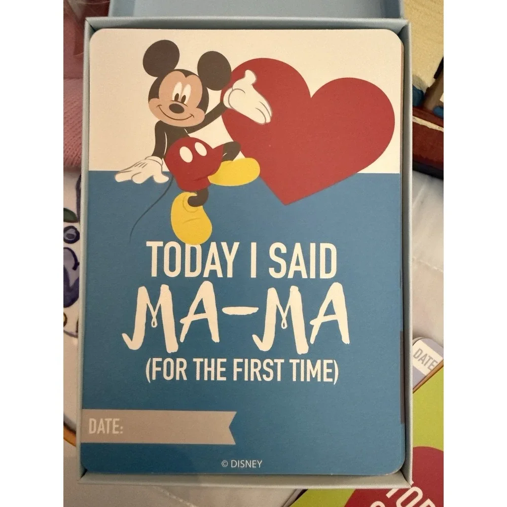 Disney Mickey Mouse First Year Baby Boy Milestone Cards New - Open Box -cute!